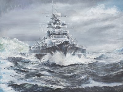 Bismarck vor der Küste Grönlands 1900 Uhr 23. Mai 1941, 2007 von Vincent Alexander Booth